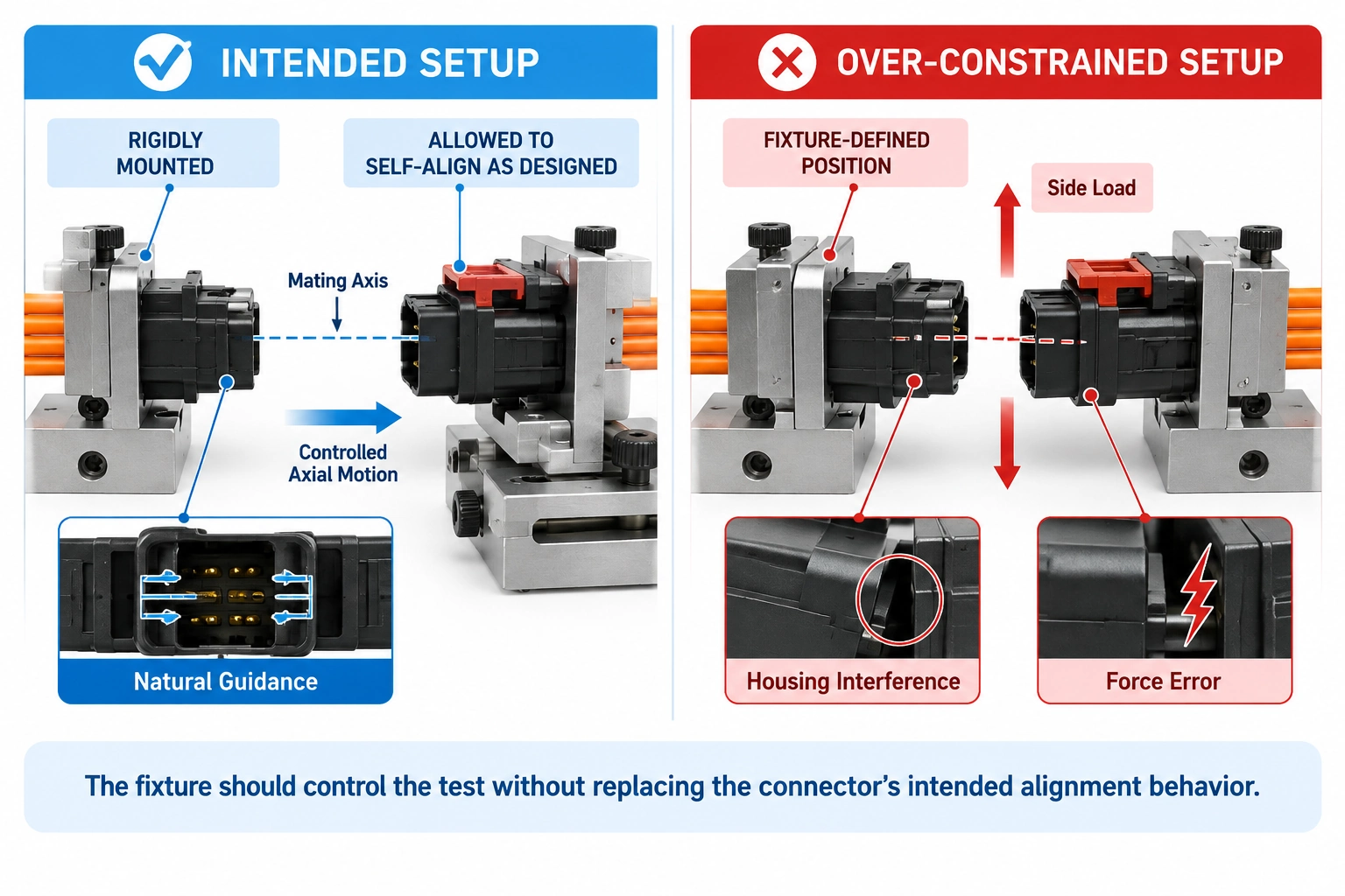 IEC 60512-13-2 connector self alignment fixture